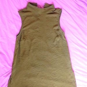 Olive green chiffon top